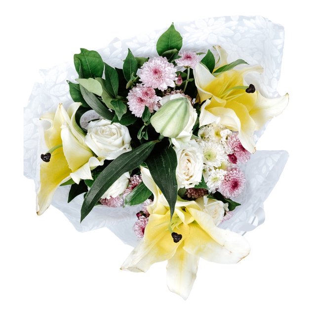 Lilies And White Roses