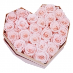 Preserved Pink Rose In Pink Heart Box Big