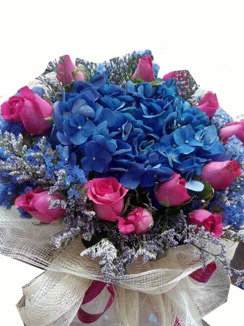 Blue And Pink Bouquet
