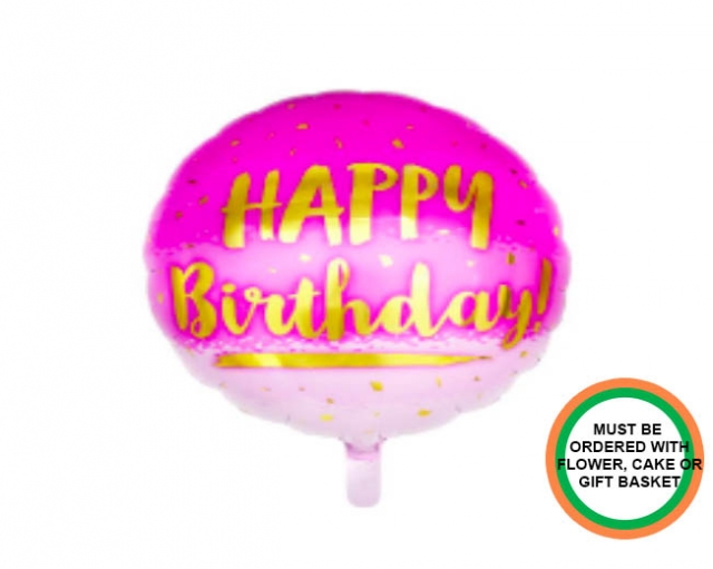 Happy Birthday Pink And Gold Balloon